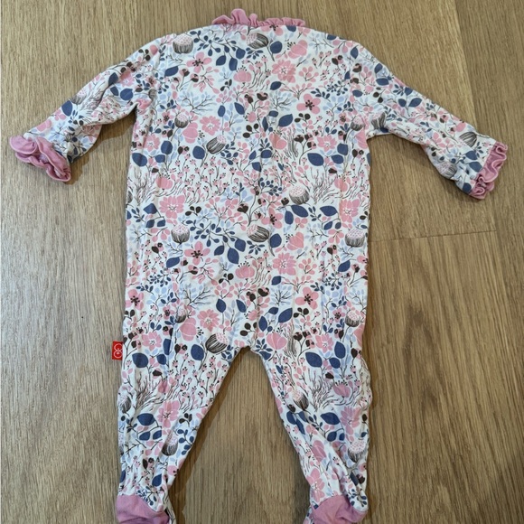 Magnetic Me Ruffle, Floral Modal Footie - Picture 2 of 3